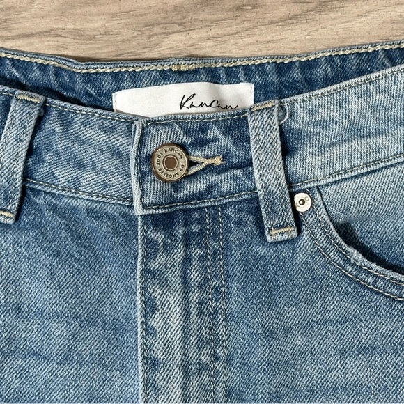 KANCAN KC9206M High Rise Frayed Distressed Cut Off Cotton Jean Shorts S - Picture 7 of 15